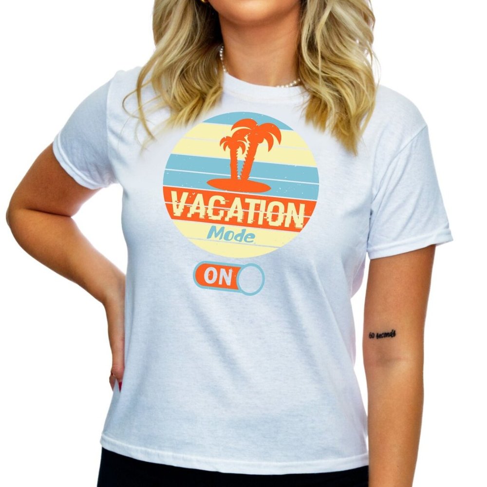 Vacation Mode On Shirt Vacay Beach T Shirt Summer Clothes Tshirt - TS2